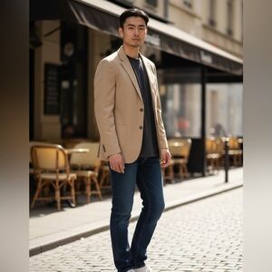 Murano sport coat (new). Tan. Size medium